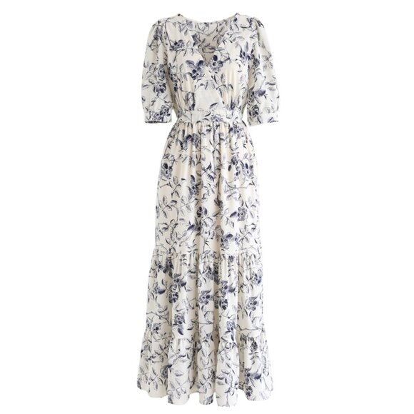Chicwish Navy Floral Maxi Dress - Picture 3 of 6